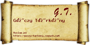 Géczy Tárkány névjegykártya